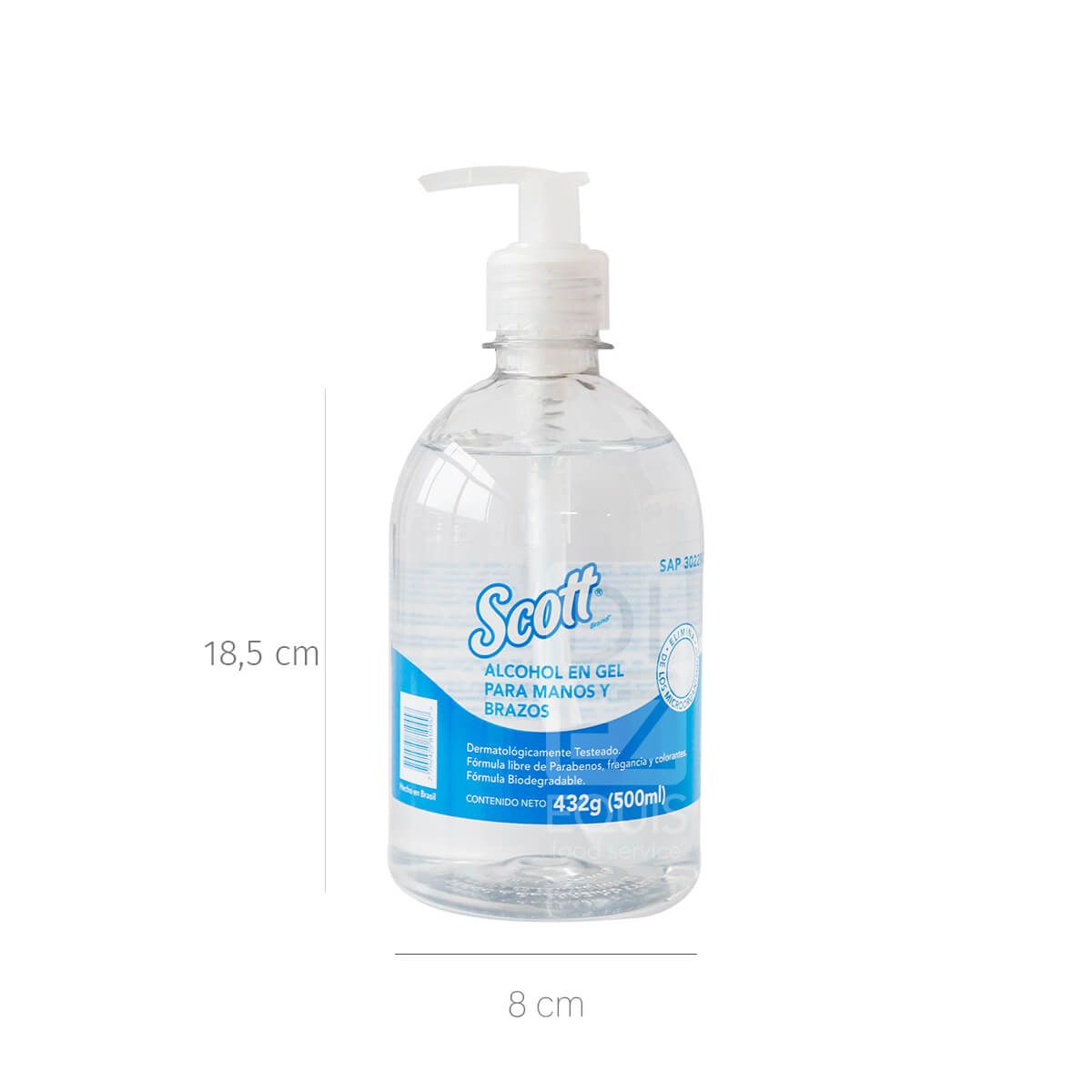 10X Alcohol Sanitizante En Gel Para Manos y Brazos Scott 9833 x 500 Ml