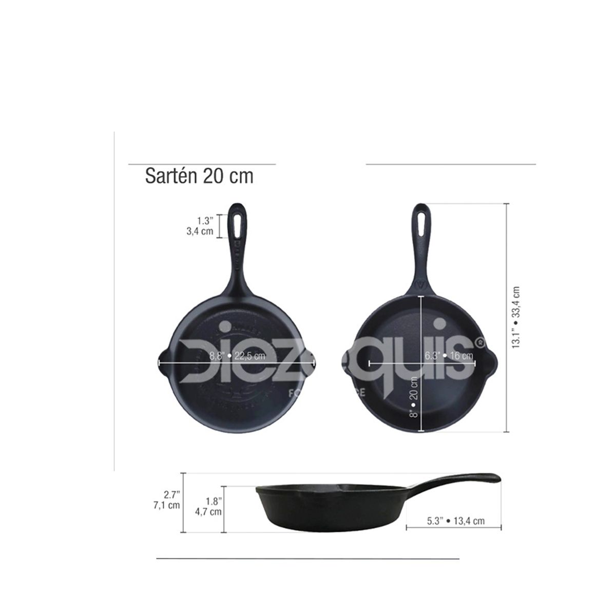 10X Sartén Esmaltado Victoria De 20 Cm Caja x 6