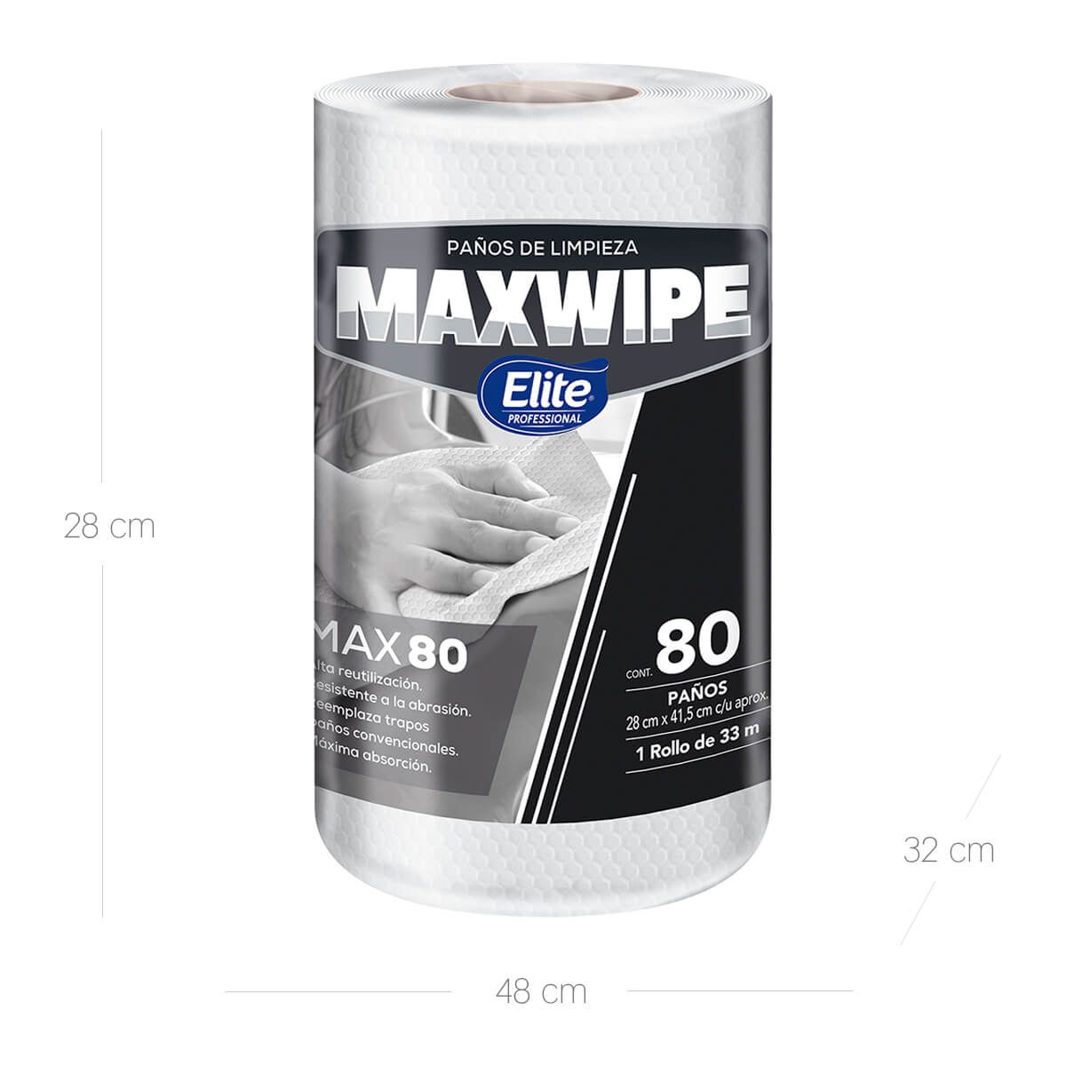 10X Limpión Multiusos X80 Blanco Maxwipe x 80 Paños Rollo