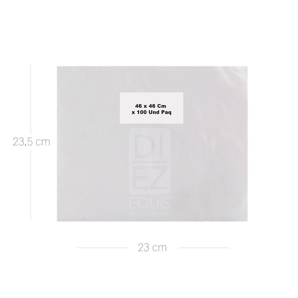 10X Bolsa Basura Blanca 46 x 46 Cm x 100 Und Rollo