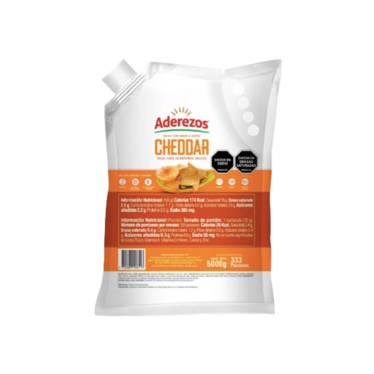 10X Salsa De Queso Cheddar Aderezos Bolsa x 5000 Gr