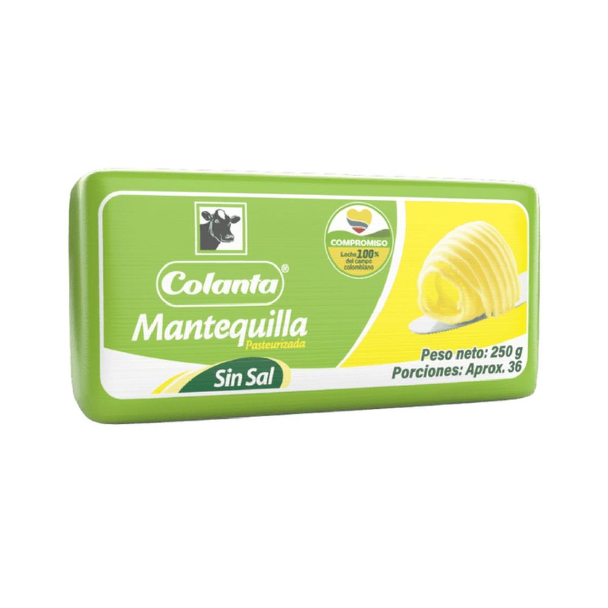 10X Mantequilla Colanta Sin Sal x 250 Gr Barra