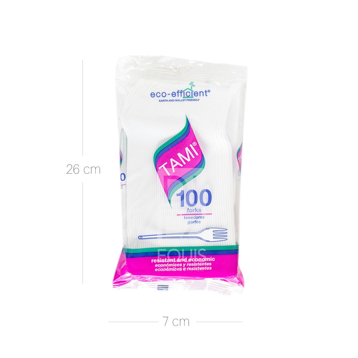 10X Tenedor Desechable Clean Touch Blanco Tami x 100 Und