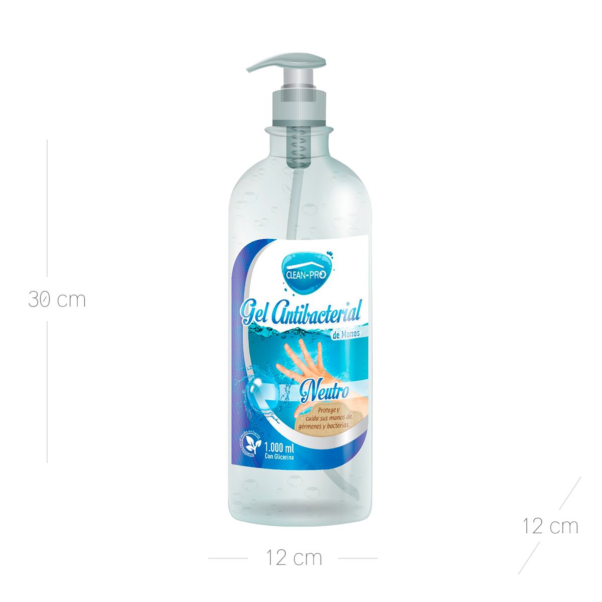 10X Gel Antibacterial Clean Pro Con Vávula Dispensadora x 1000 cc