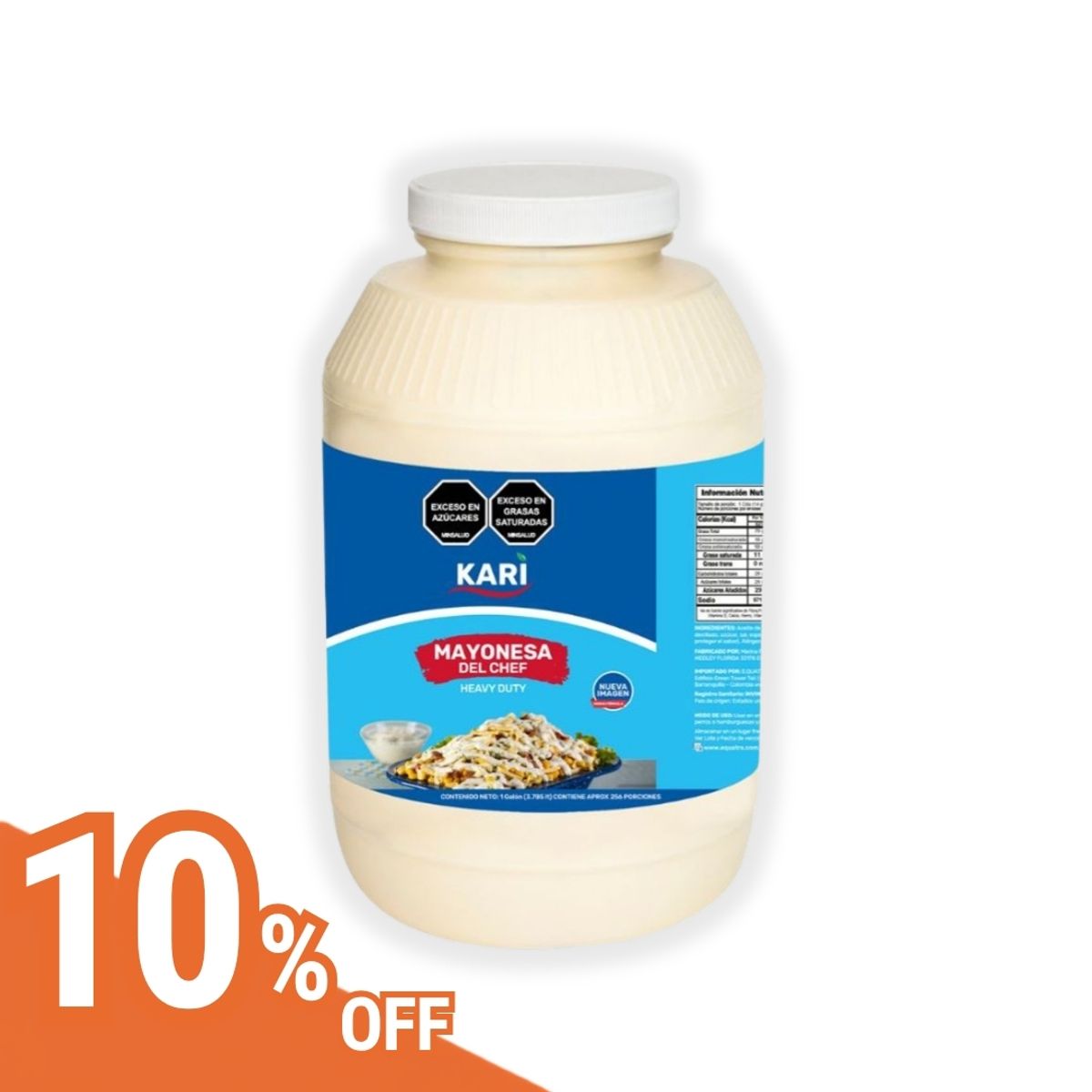 10X Mayonesa Americana Chef Heavy Duty Kari Galón x 3785 Ml Pet