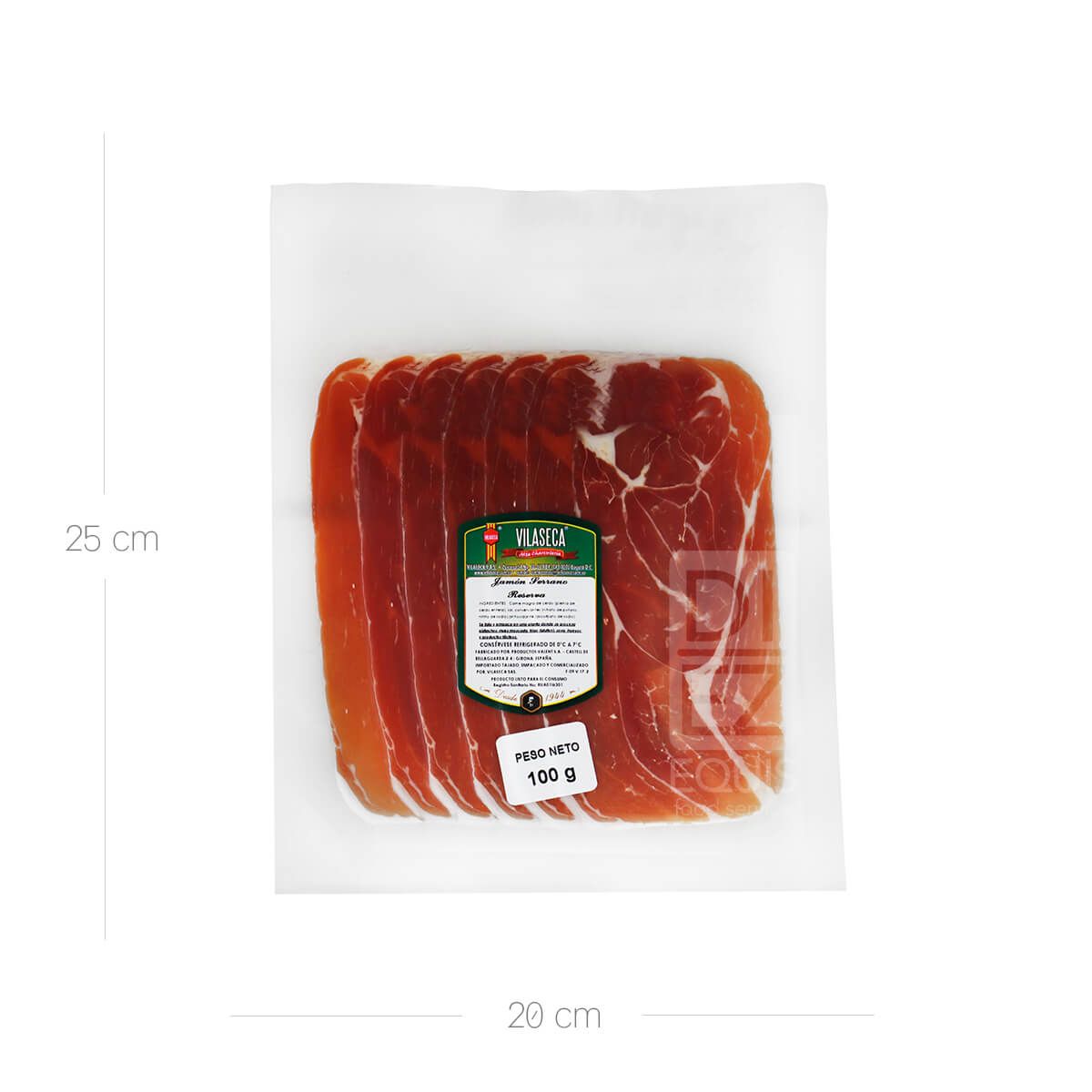 10X Madurado Jamón Serrano Oro Vilaseca x 100 Gr Paquete