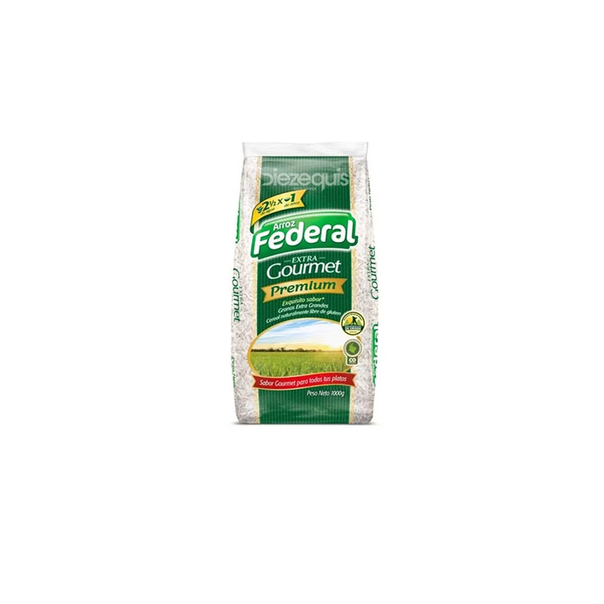 10X Arroz Federal Extra Gourmet Bolsa x 1000 Gr