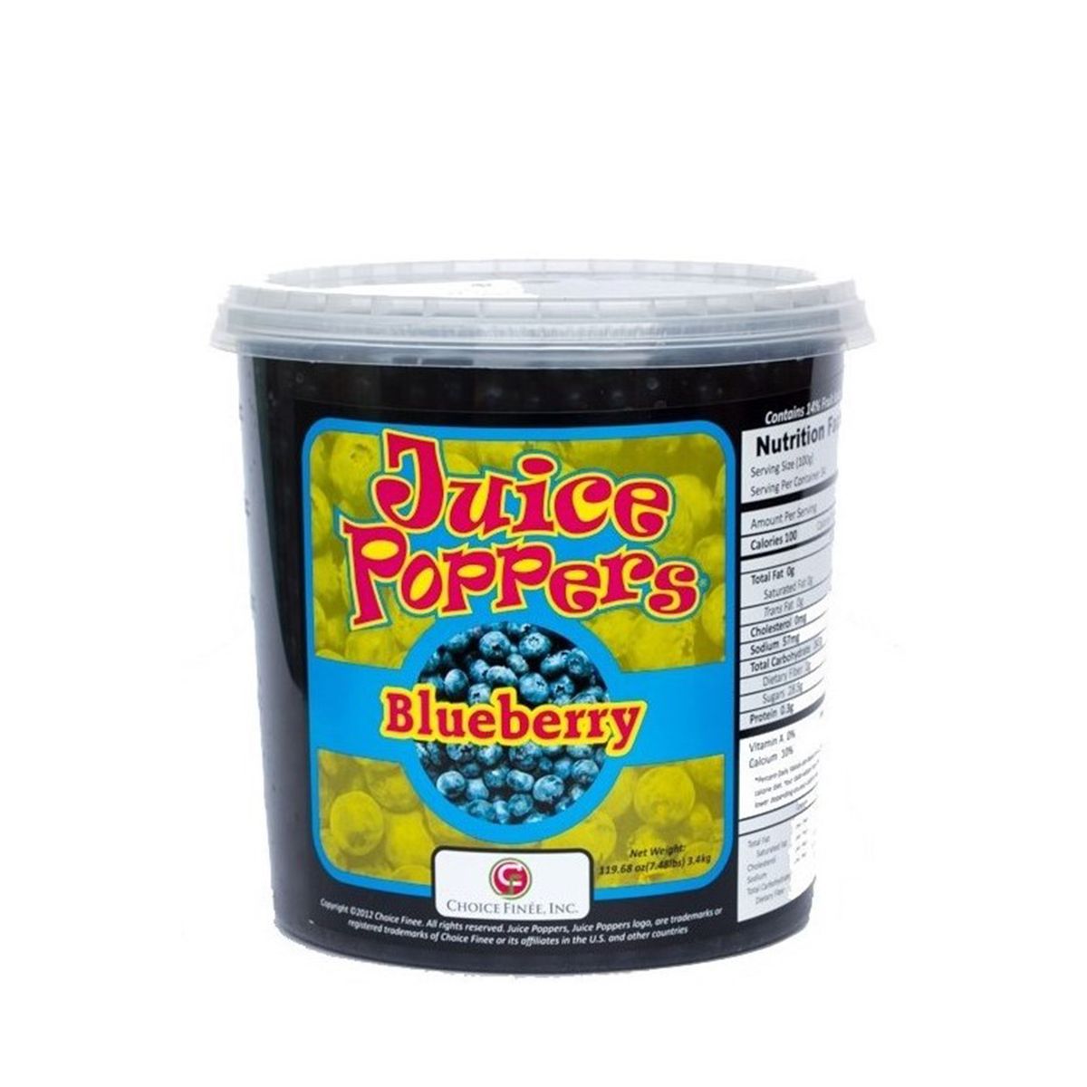 10X Perla Explosiva Blueberry Juice Poppers x 3.400 Gr Balde