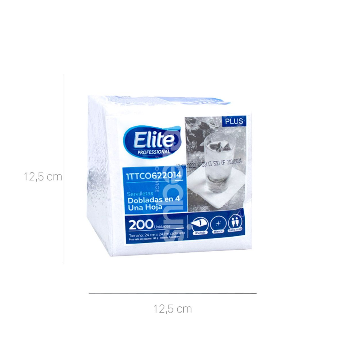 10X Servilleta Cuadrada Blanca Elite 22014 x 200 Und Paquete