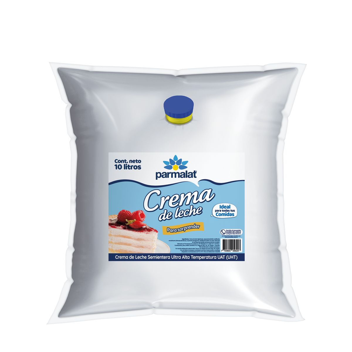 10X Crema De Leche UHT Entera Parmalat x 10 Litros Bolsa