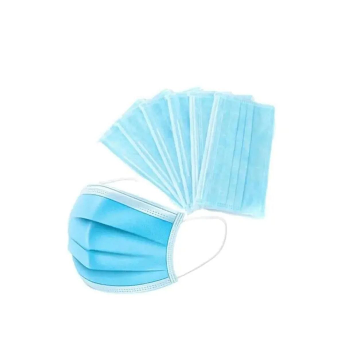 10X Tapabocas 3 Capas Desechable Azul Empaque Individual x 50 Und
