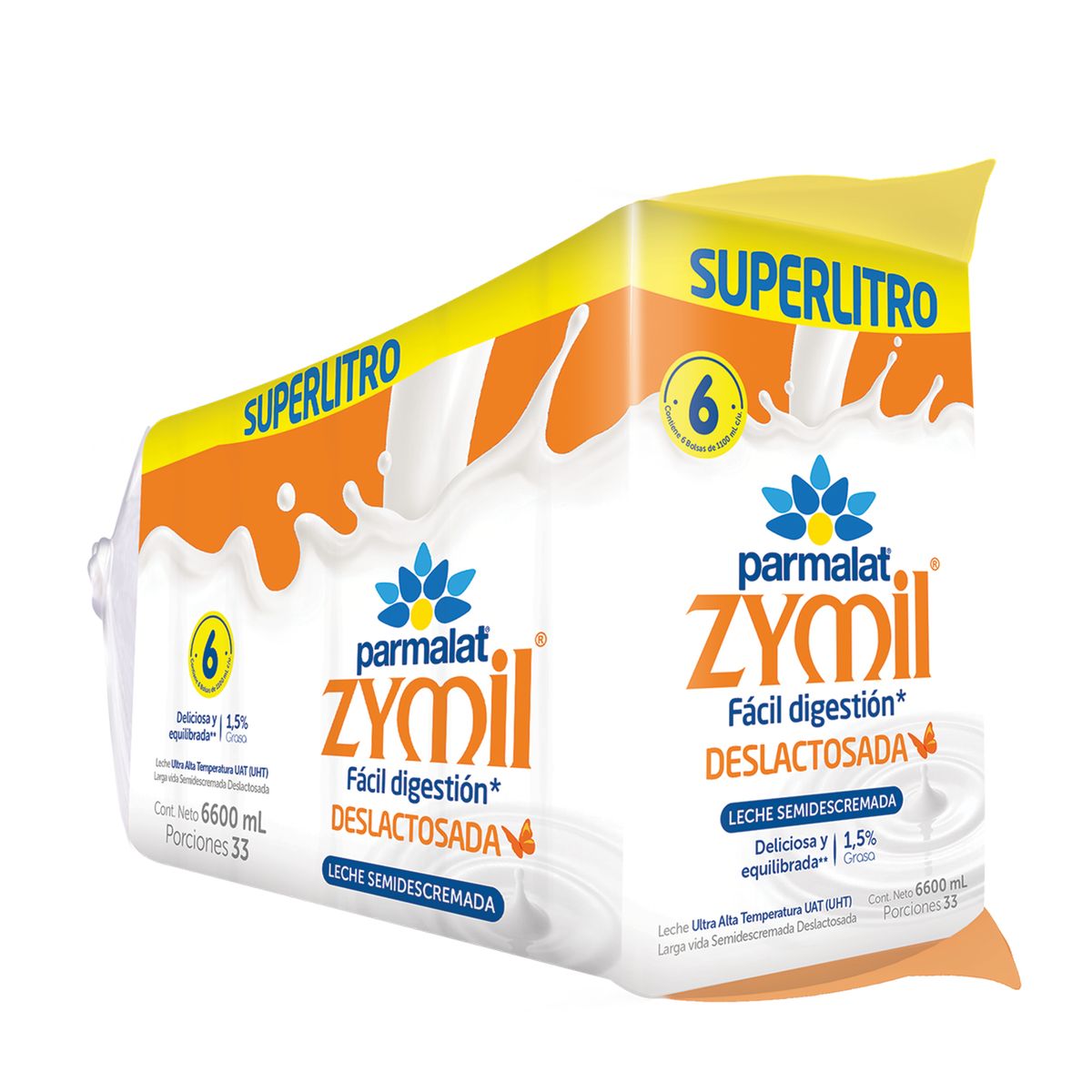 10X Leche UHT Zymil Deslactosada Parmalat x 1100 Ml Sixpack