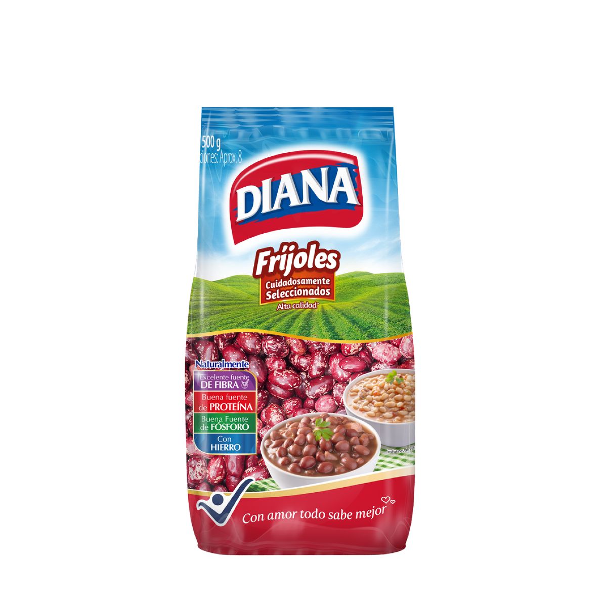 10X Frijol Cargamanto Rojo Diana x 500 Gramos Bolsa
