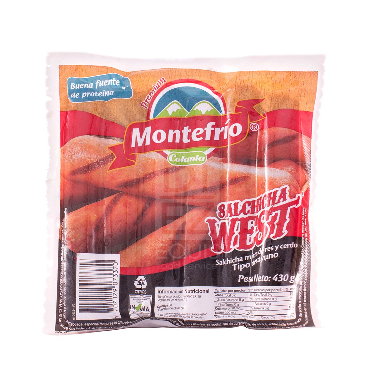 10X Salchicha West Montefrío Colanta x 430 Gr