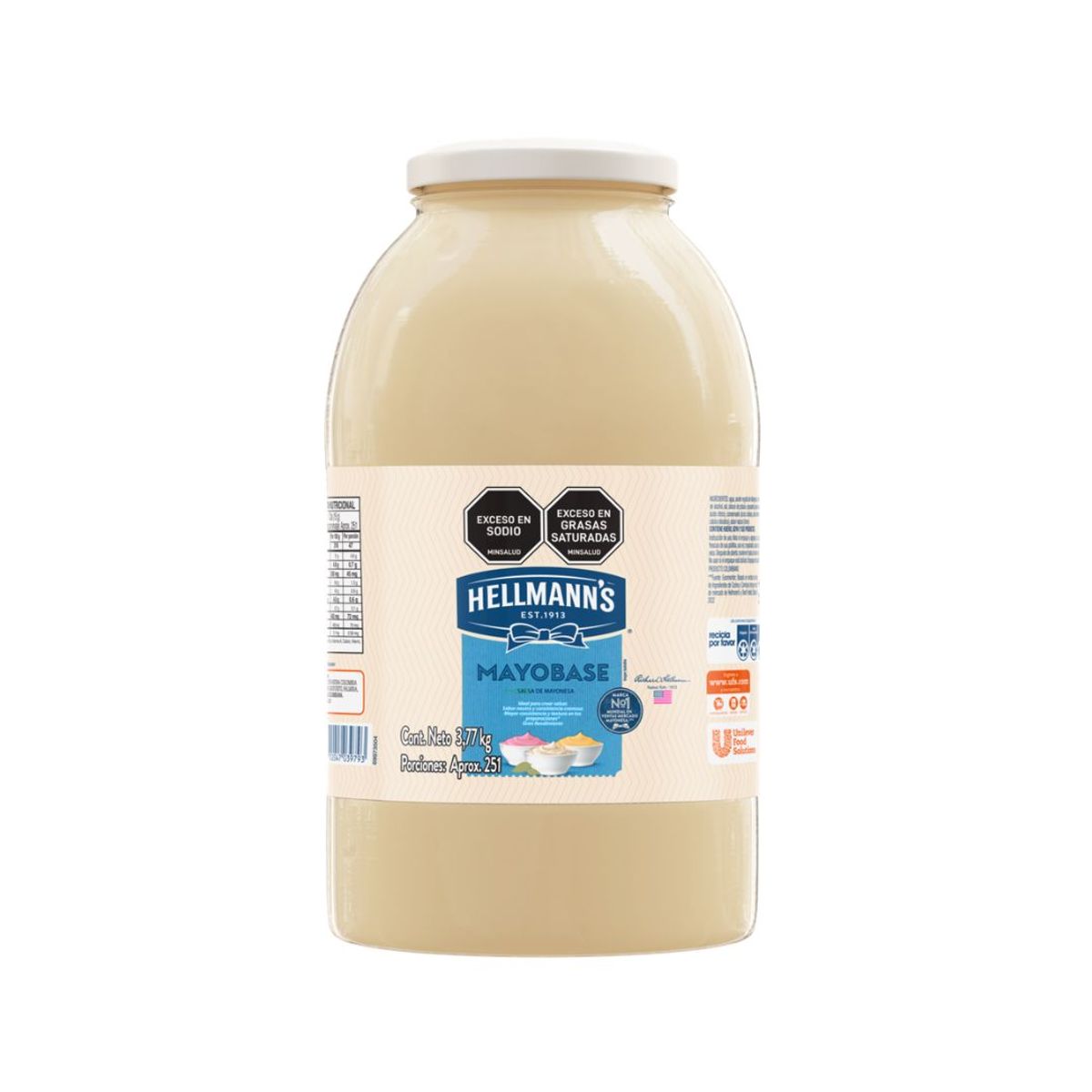 10X Mayonesa Hellmanns Base x 3770 Gr Pet