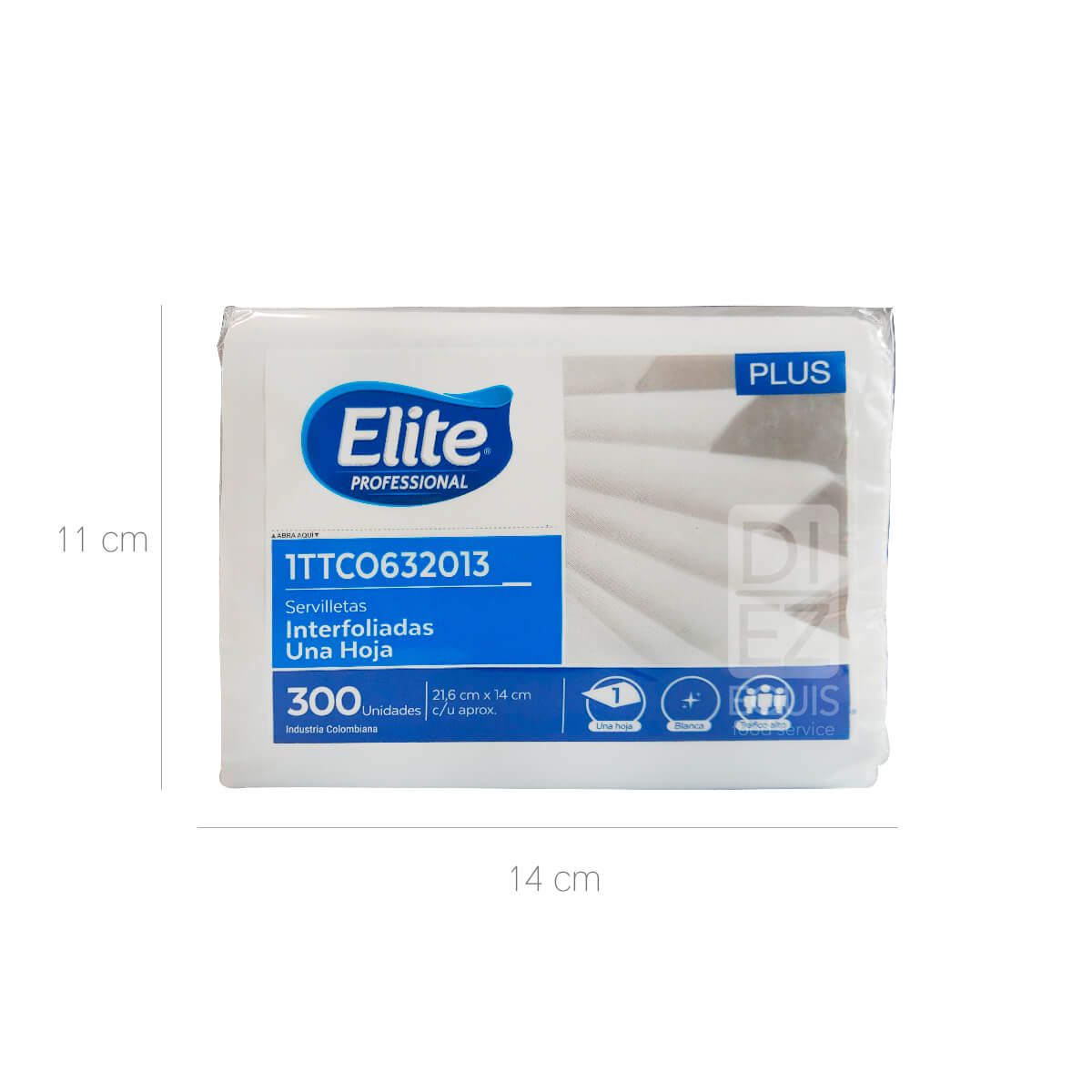 10X Servilleta Blanca Interfol Elite 632013 x 300 Und Paquete