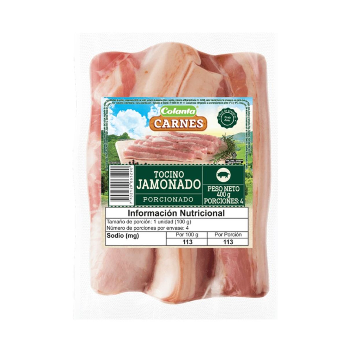 10X Tocino Jamonado Porcion Colanta X 400 G