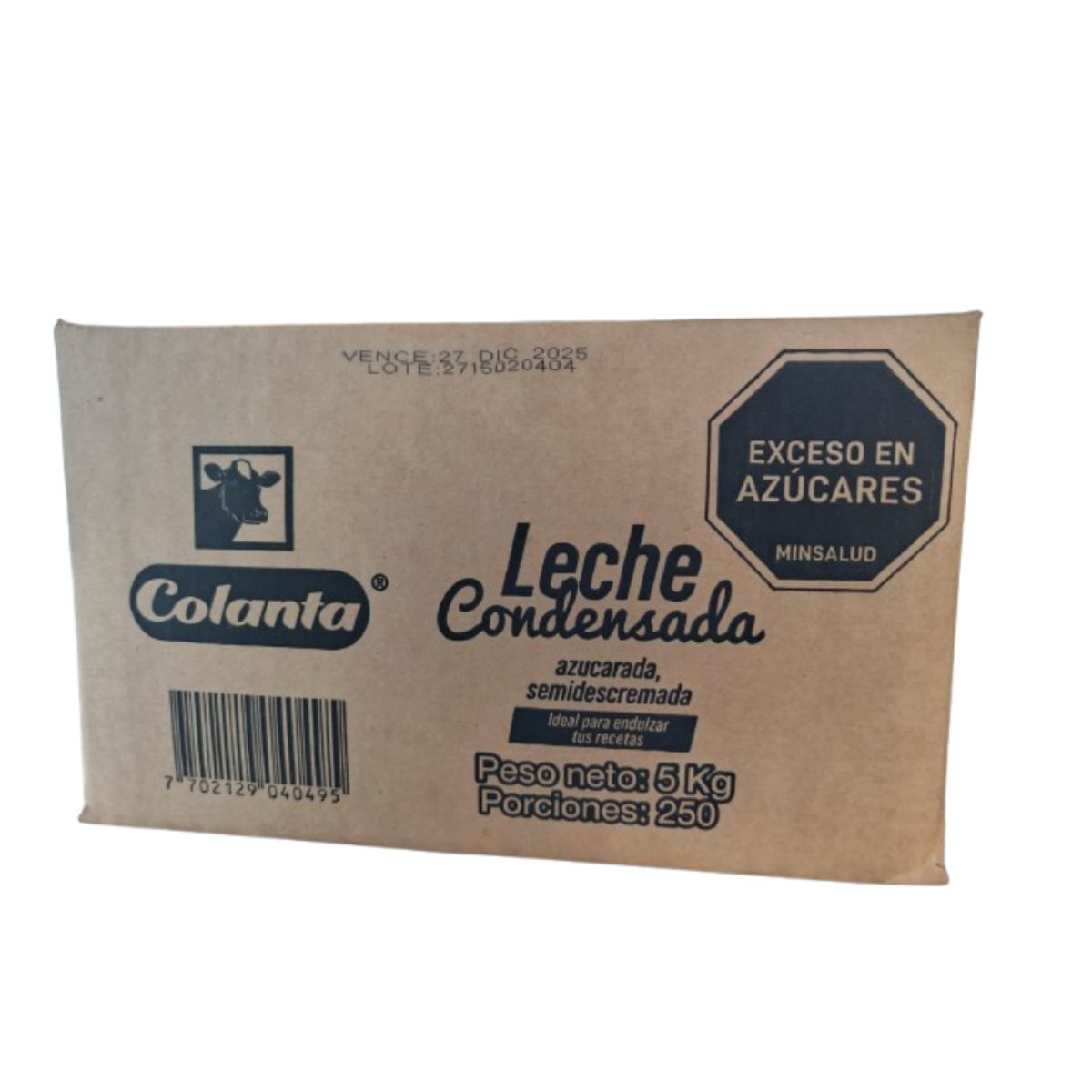 10X Leche Condensada Semidescremada Colanta x 5 Kg Bolsa