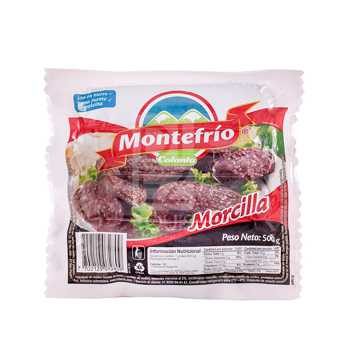 10X Morcilla Colanta x 450 Gr Paquete