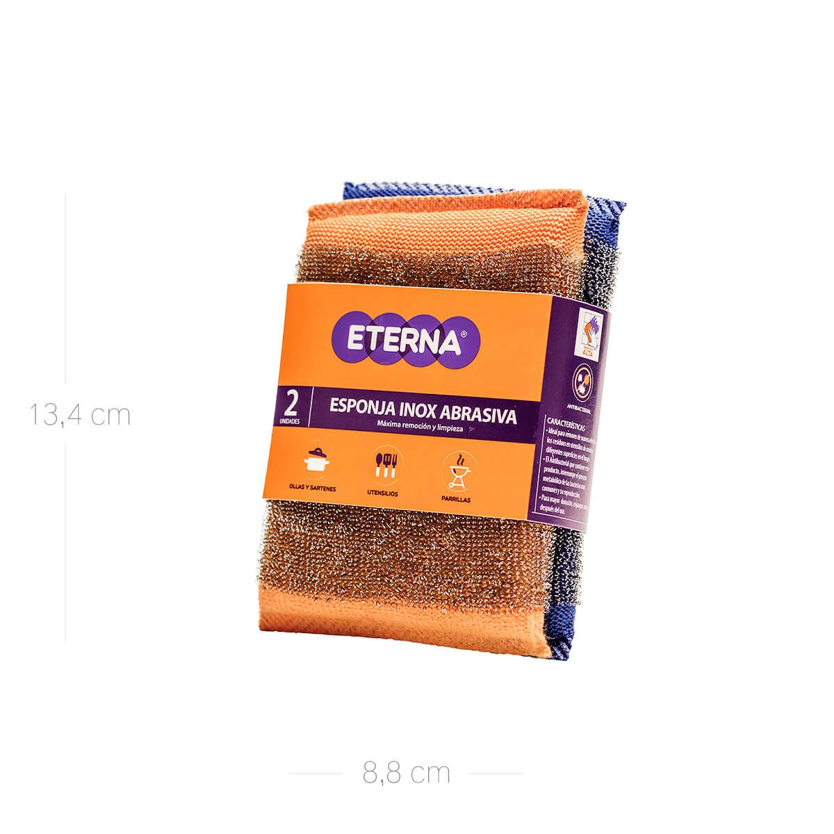 10X Esponja Inox Abrasiva x 2 Und