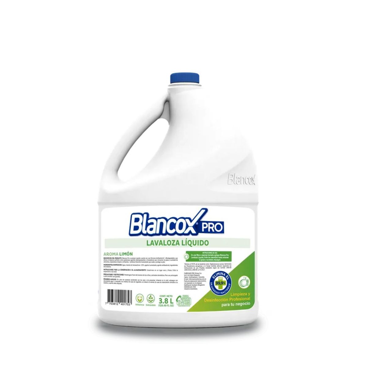 10X Lavaloza Liquido Limón Blancox Pro x 3800 Ml